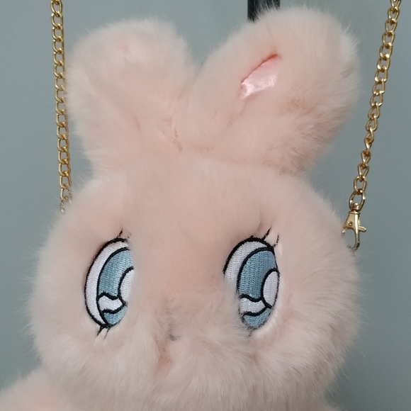 Esther Bunny x WC fluffy pink bunny crossbody bag - Picture 2 of 5